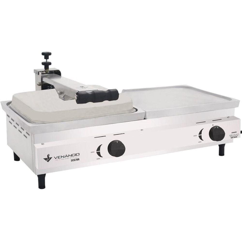 Sanduicheira Conjugada Gás Chapa Alumínio 70a Scg70a Venâncio