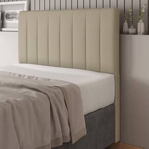 Cabeceira Casal 140cm Carla Material Sintético Bege Com Frame Patoti Móveis