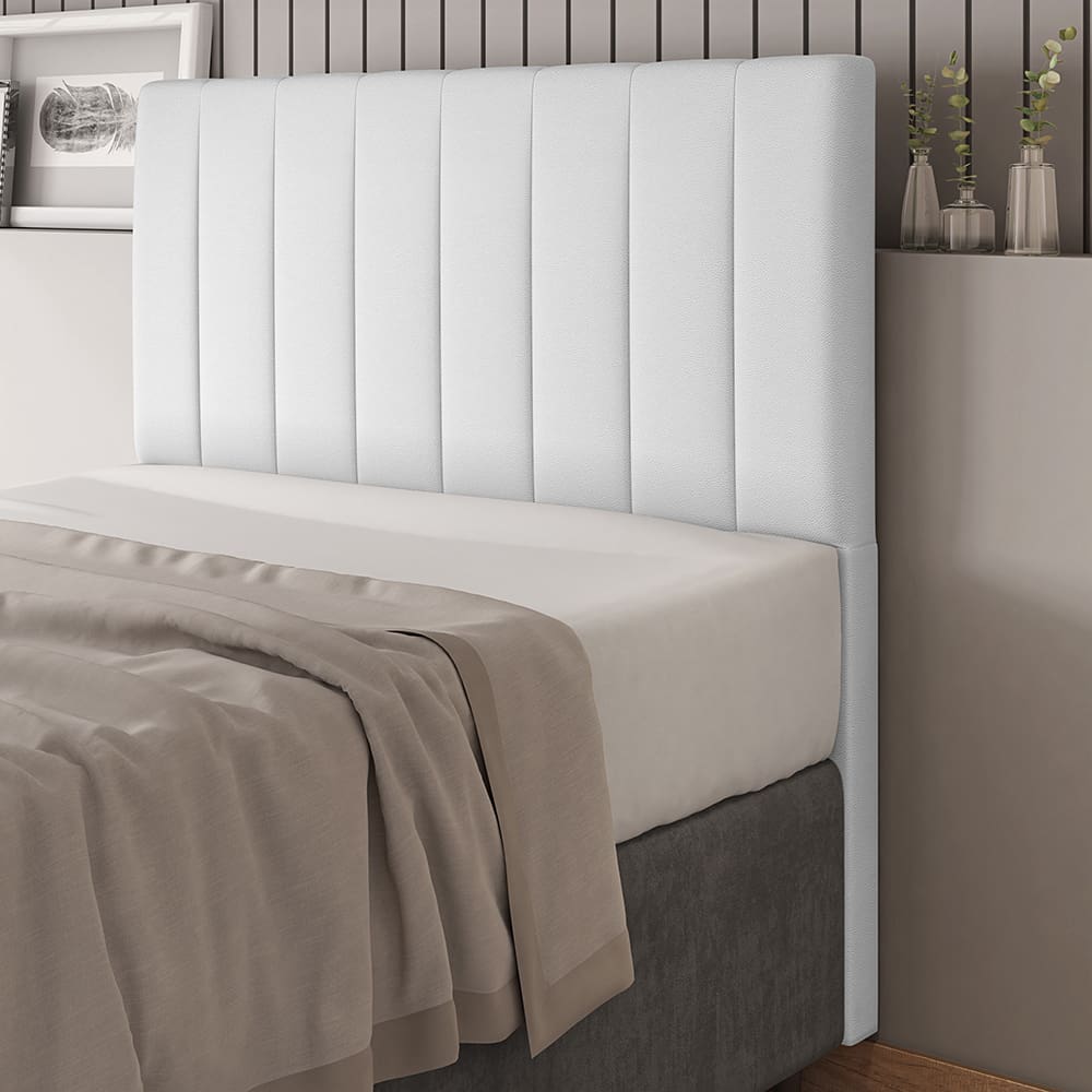 Cabeceira Queen 160cm Carla Material Sintético Branco Com Frame Patoti Móveis