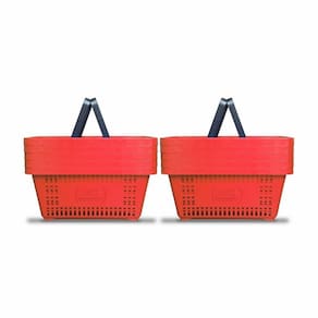 Kit - 10 Cestos Compras Plástica D100 Cód. 3000 Vermelho - Della Plast