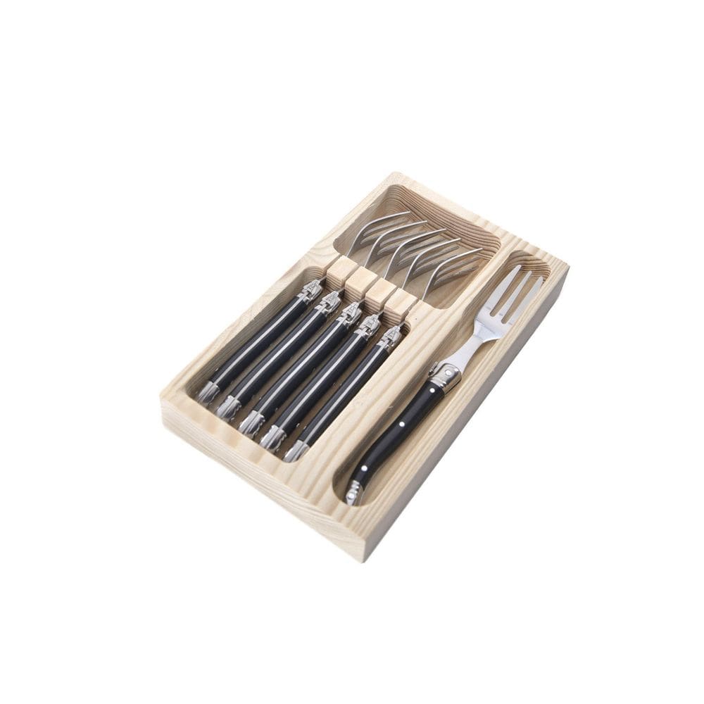 Conjunto De 6 Garfos Sobremesa Laguiole La Tour, Preto