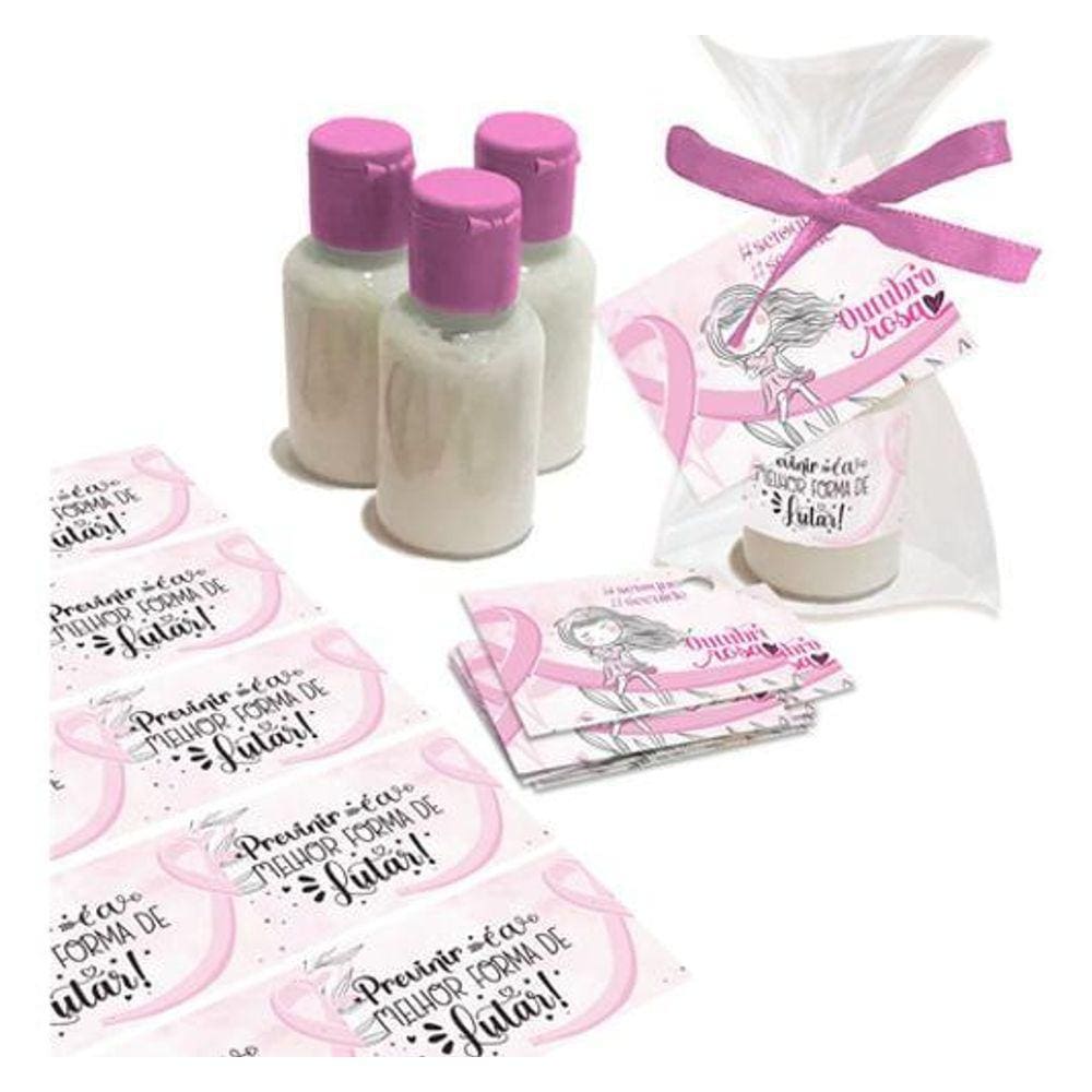 25 Lembrancinhas Hidratante Outubro Rosa