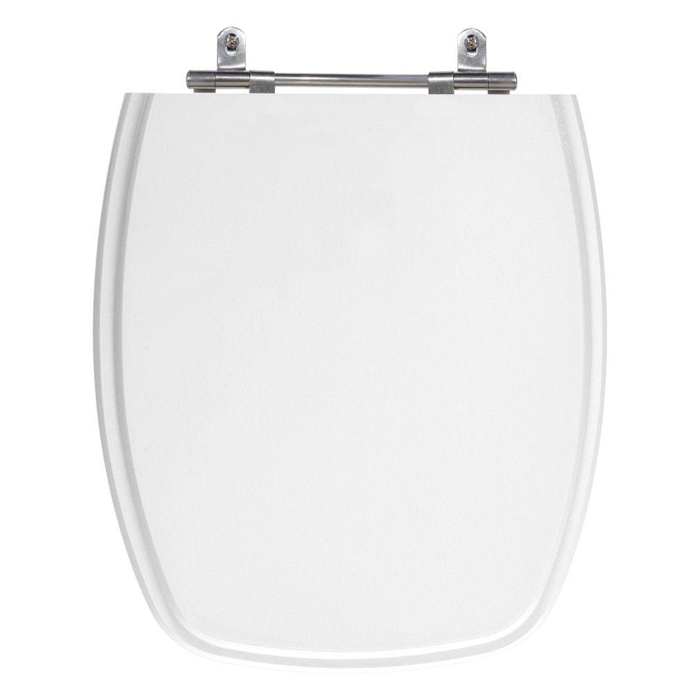 Assento Sanitário Stylus Branco Tampa para Vaso Celite de Madeira Laqueada