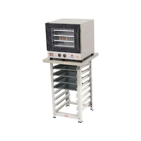 Kit - Forno Turbo Prp-004 127v Preto + Bancada Mes-004 + 4 Assadeiras - Progás 127v