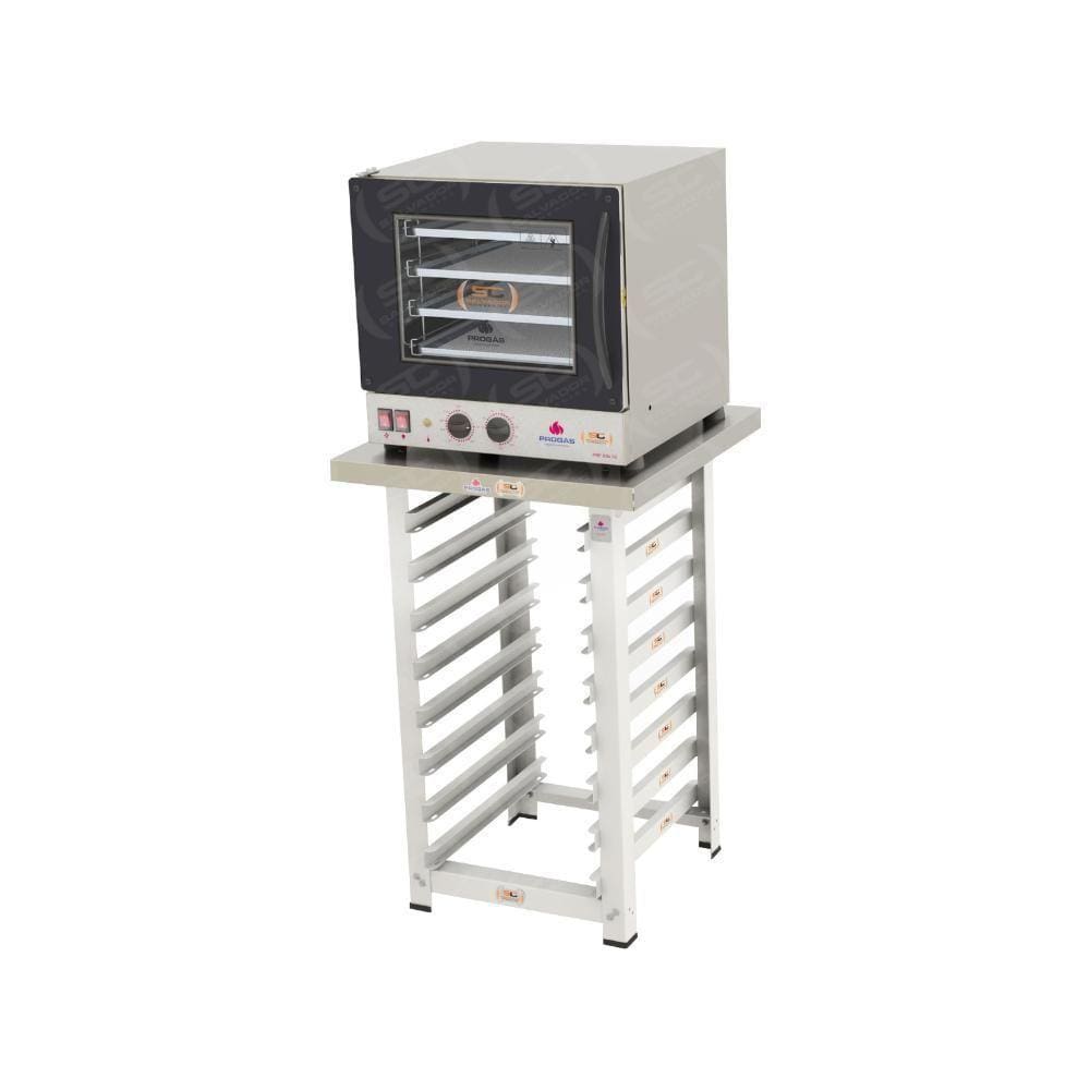 Kit - Forno Turbo Prp-004 220v Preto + Bancada Mes-004 - Progás 220v