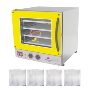 Kit - Forno Turbo Prp-004 220v Amarelo + 4 Assadeiras - Progás 220v