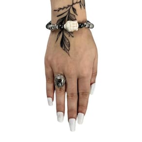 Kit Anel + Pulseira Buda Cristal E Silicone