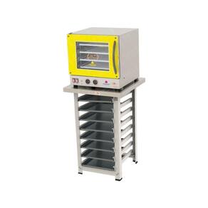 Kit - Forno Turbo Prp-004 127v Amarelo + Bancada Mes-004 + 8 Assadeiras - Progás 127v