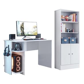 Conjunto Gamer Armário 2 Portas e Mesa para Computador 3875 - Qmovi