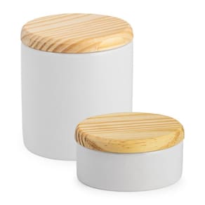 Kit Banheiro Porcelana Porta Cotonete Porta Joia Jogo Potes