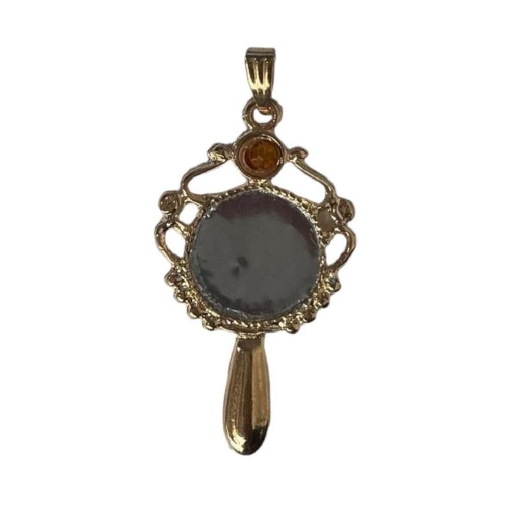 Pingente Abebê Oxum 4,30 Cm Em Metal Dourado