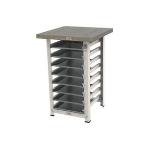 Kit - Mesa Apoio Mes-004 Bancada Capacidade 8 Níveis + 8 Assadeiras 35x35 - Progás