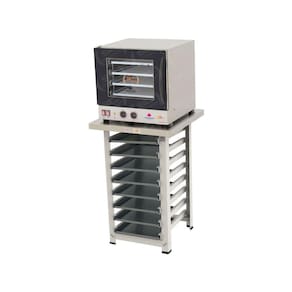 Kit - Forno Turbo Prp-004 127v Preto + Bancada Mes-004 + 8 Assadeiras - Progás 127v