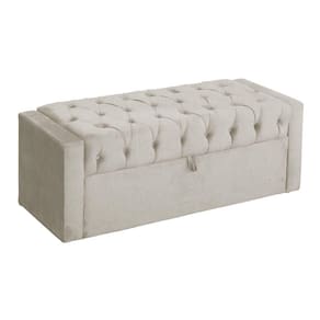 Calçadeira Báu Emma 195cm Suede Bege - Vallisa Decor