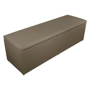 Calçadeira Báu Eva 160cm Suede Marrom - Vallisa Decor