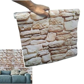 Papel De Parede Pedras Marrom Fosco Lavavel Autoadesivo