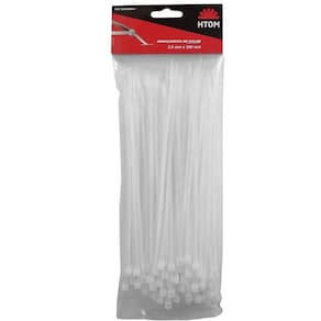 Kit 100 Abraçadeiras Nylon Branca 3Mm X 200Mm Enforca Gato