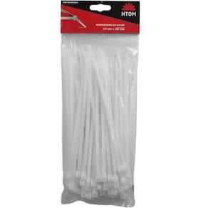 Kit 100 Abraçadeiras Nylon Branca 4Mm X 200Mm Enforca Gato