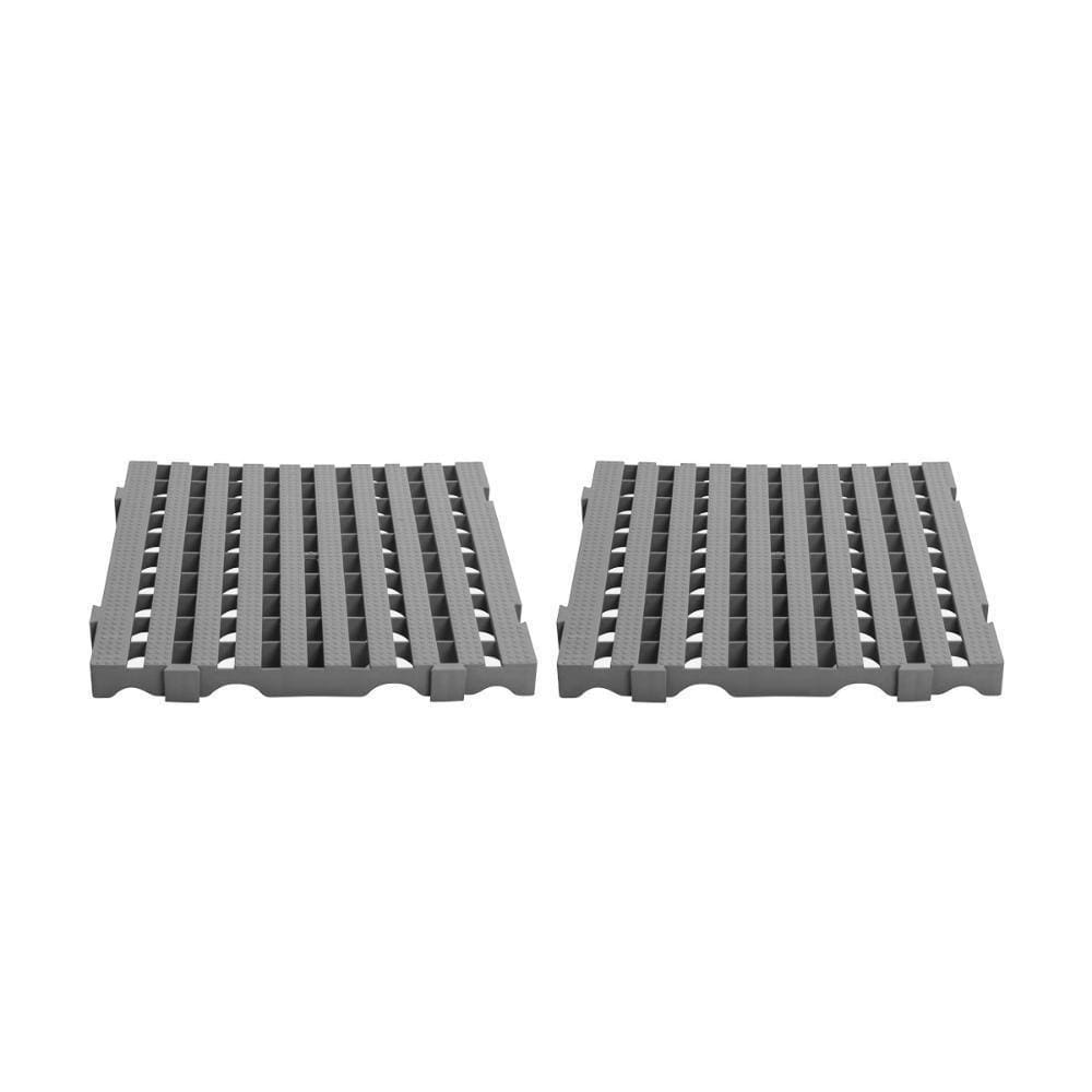 Kit - Estrado Plástico (2 Un) 4,5x50x50 Cinza - Della Plast