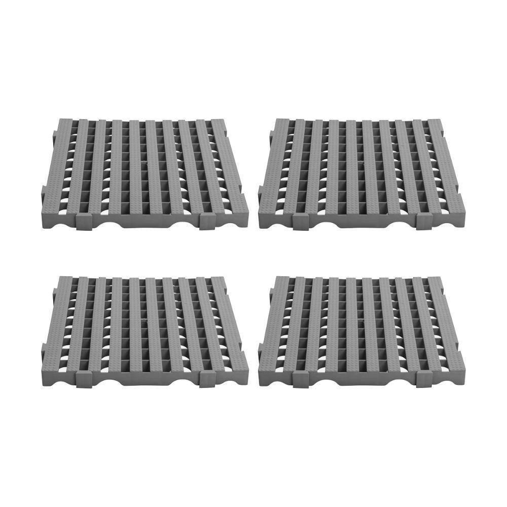 Kit - Estrado Plástico (4 Un = 1m²) 4,5x50x50 Cinza - Della Plast