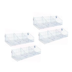 Kit - 4 Cestos Com Divisórias Branco New Plus - Sa Gondolas