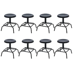 Kit 8 bancos baixos cozinha industrial loft aço 45 cm Bolt