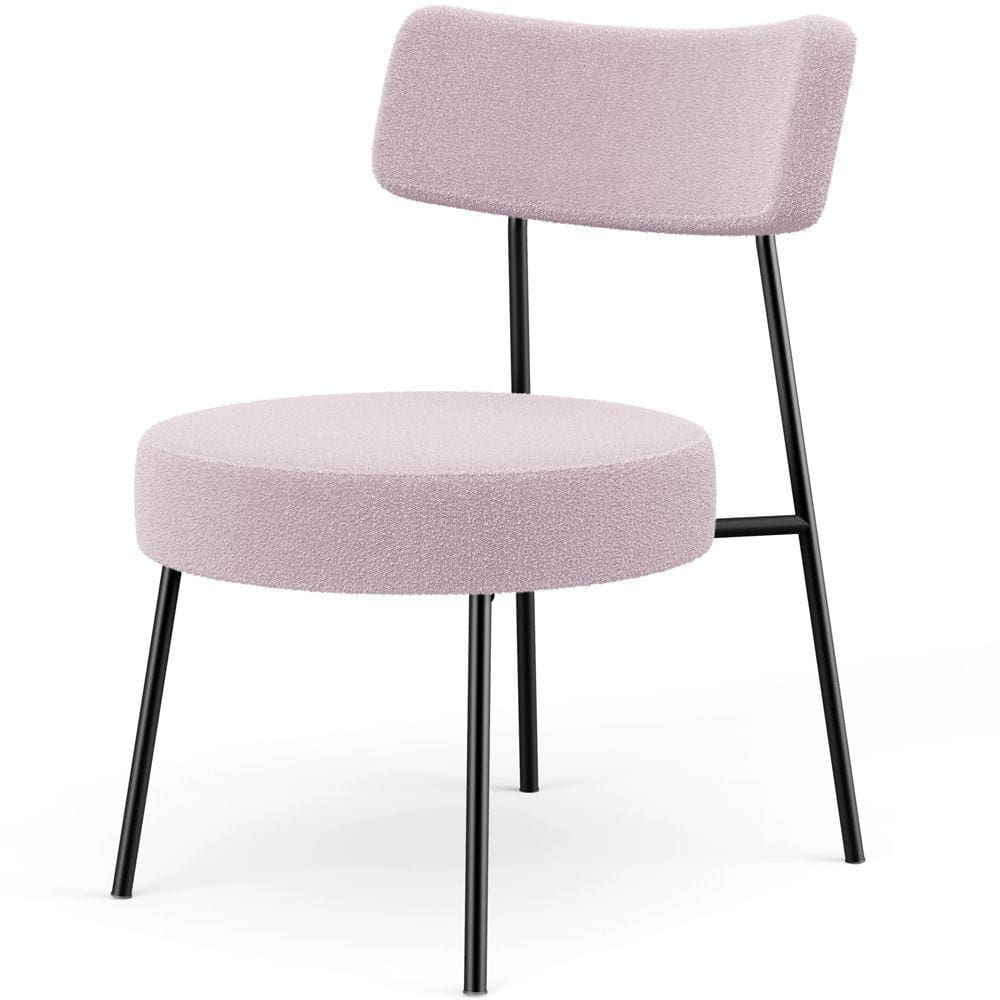 Poltrona Decorativa Para Sala De Estar Base Fixa Londres L02 Bouclê Rosê - Lyam