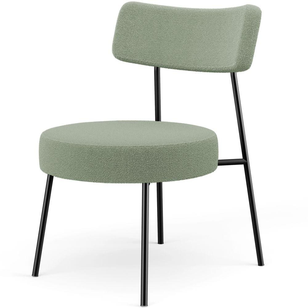 Poltrona Decorativa Para Sala De Estar Base Fixa Londres L02 Bouclê Oliva - Lyam