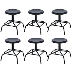 Kit 6 bancos baixos cozinha industrial loft aço 45 cm Bolt