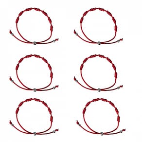 Pulseira Vermelha Kabbalah 7 Nós 6 Unidades