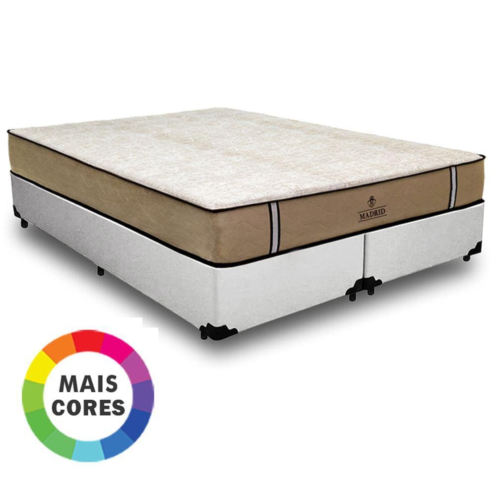 Cama Box King Bravus + Colchão Madrid D33 Mola Ensacada 193x203x66cm - Vstore