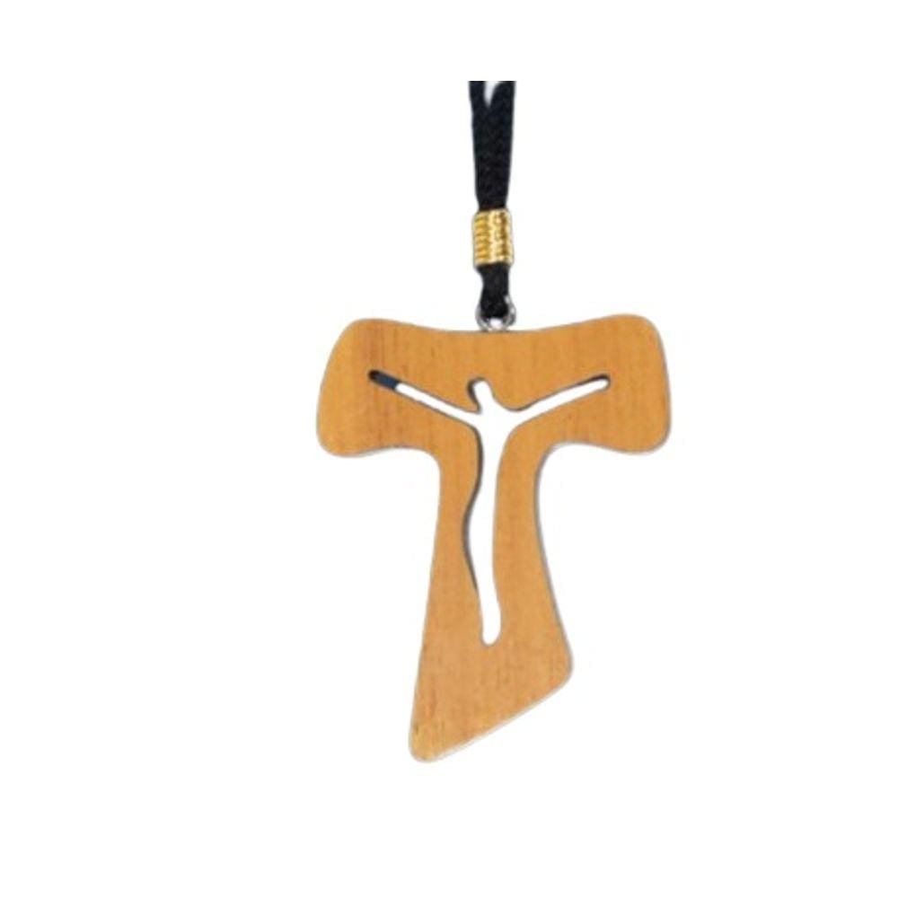 Cordão Cruz Tau Cristo Vazado