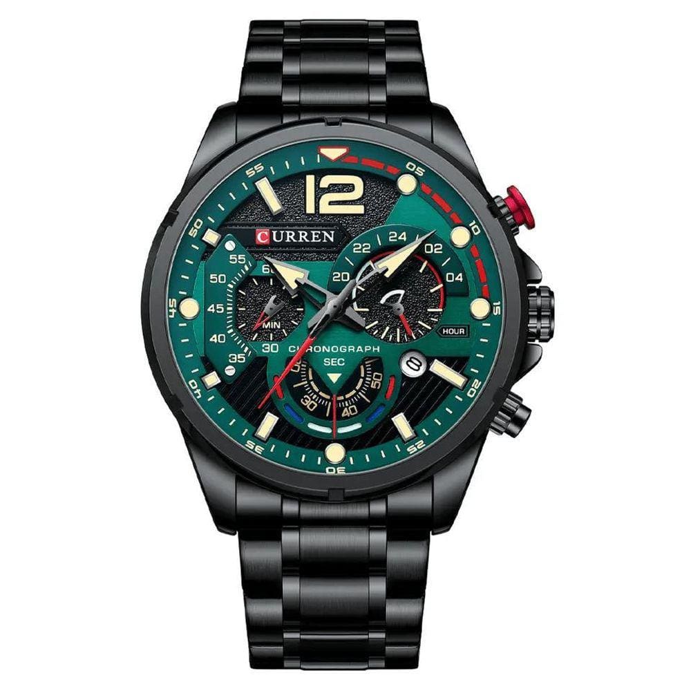 Relógio Masculino Curren 8395 Analógico Preto/Verde