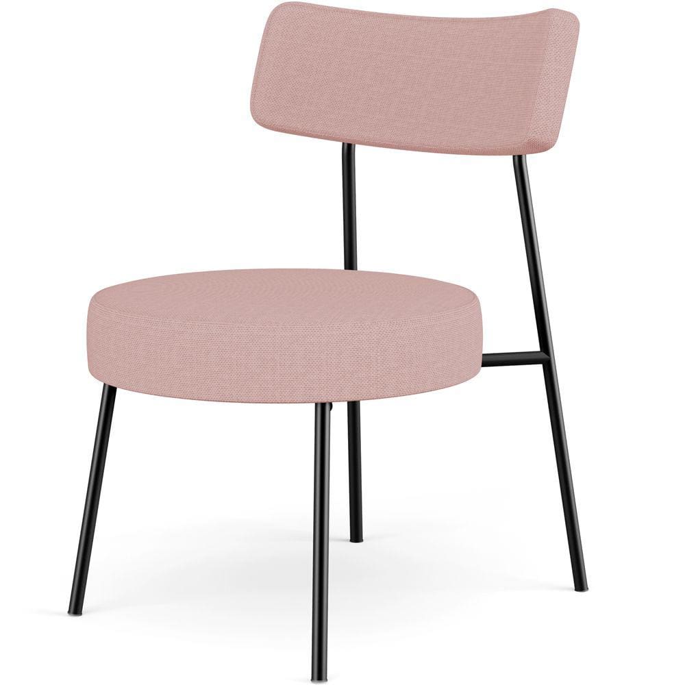 Poltrona Decorativa Para Sala De Estar Base Fixa Londres L02 Linho Rosê - Lyam