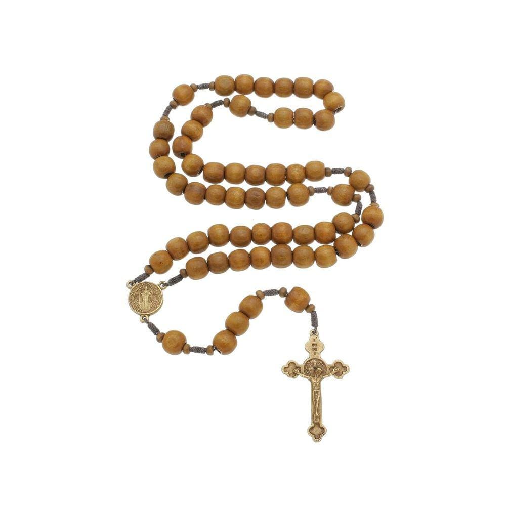 Terço Intercessor de São Bento Marrom 12mm