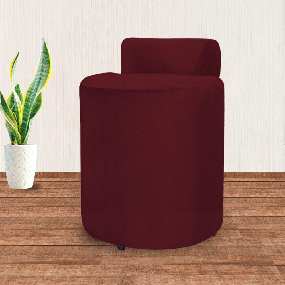 Puff Decorativo Athena Suede Bordo - Vallisa Decor