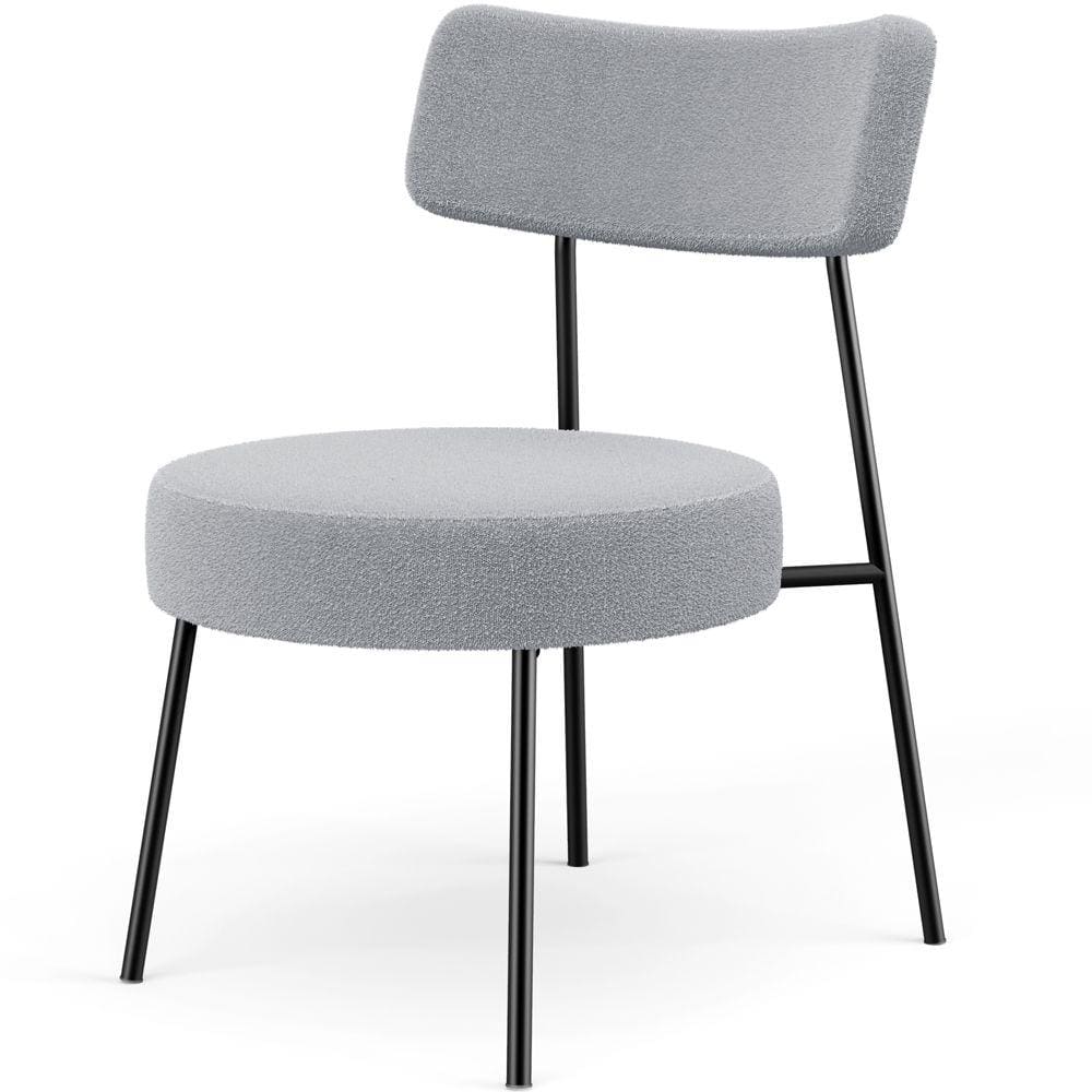 Poltrona Decorativa Para Sala De Estar Base Fixa Londres L02 Bouclê Cinza - Lyam