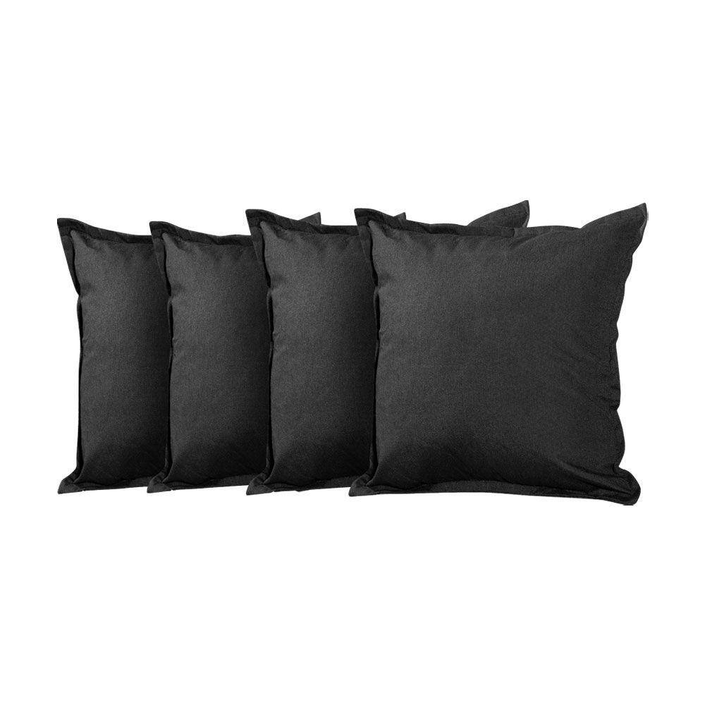 Kit 4 Almofadas Decorativas Bali Linho Marrom Escuro