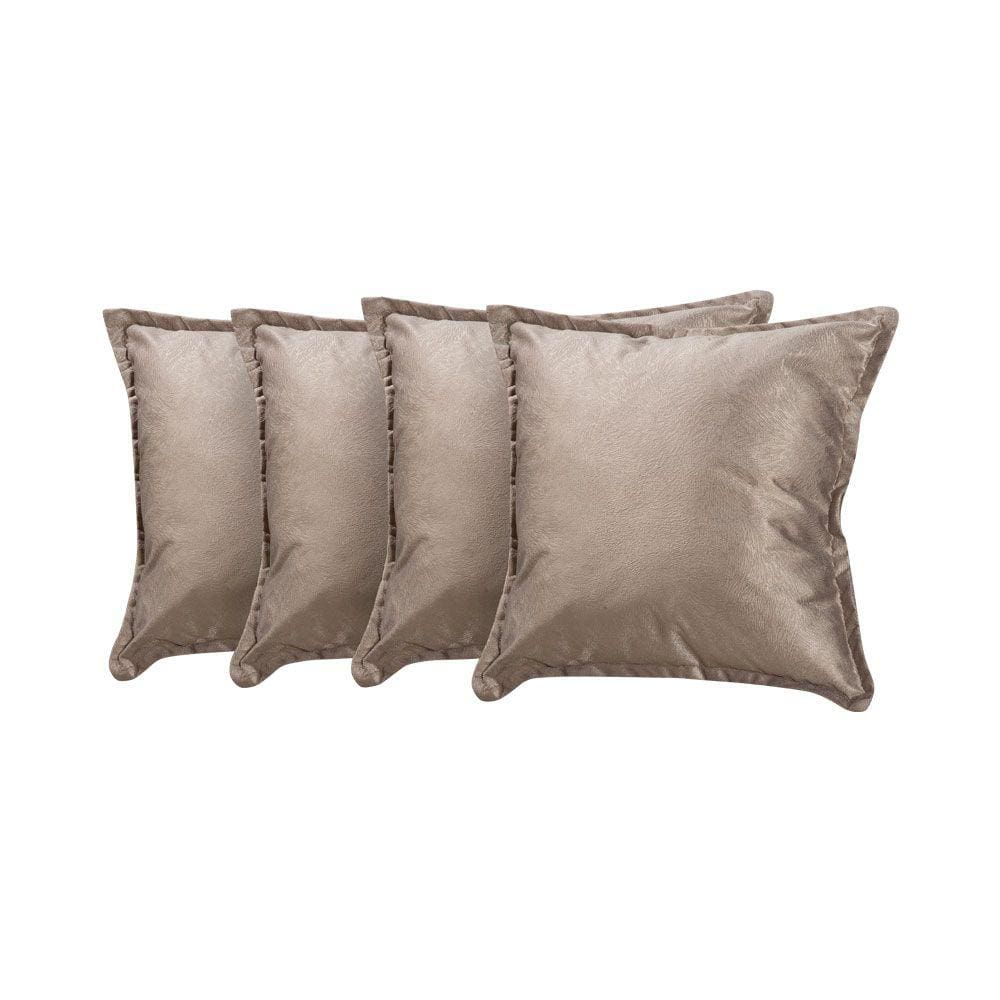 Kit 4 Almofadas Decorativas Bali Suede Pena Bege Escuro