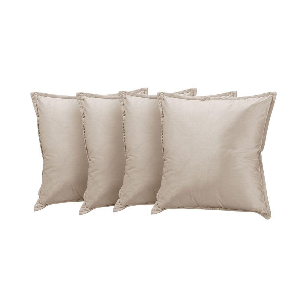Kit 4 Almofadas Decorativas Bali Veludo Bege