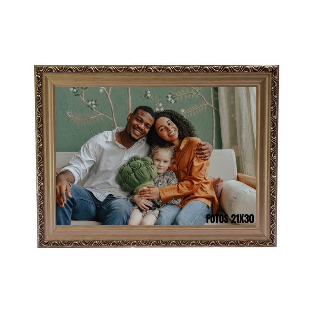 Quadro Porta Retrato Parede 21x30cm Ouro