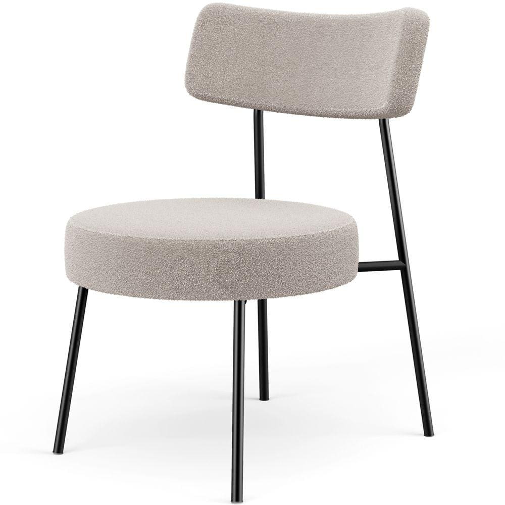 Poltrona Decorativa Para Sala De Estar Base Fixa Londres L02 Bouclê Bege - Lyam