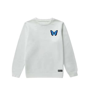 Blusão Moletom Infantil Borboleta Personalizado sem Capuz gola Redonda
