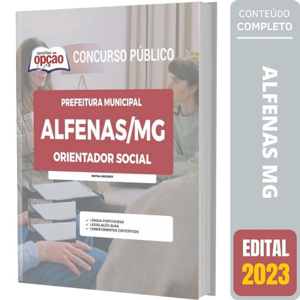 Apostila Concurso De Alfenas Mg 2023 - Orientador Social