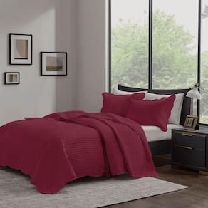 Colcha Matelassê - King Size - Veneza - Vermelho - 150 Fios - C/ Porta Travesseiros - Corttex
