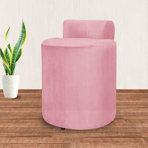 Puff Decorativo Athena Suede Rosa - Vallisa Decor