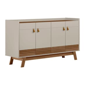 Buffet Aparador Dara 4 Portas Freijó e Off White 88x160 cm L04 - D`Rossi