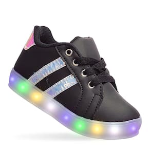 Tênis Luminoso de Led Luz Preto Holográfico Infantil Feminino