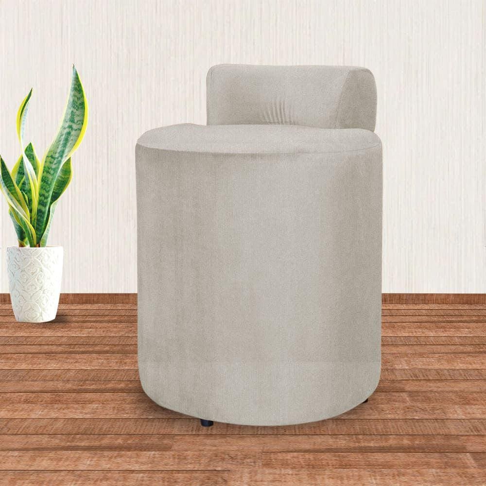 Puff Athena Suede Bege - Vallisa Decor