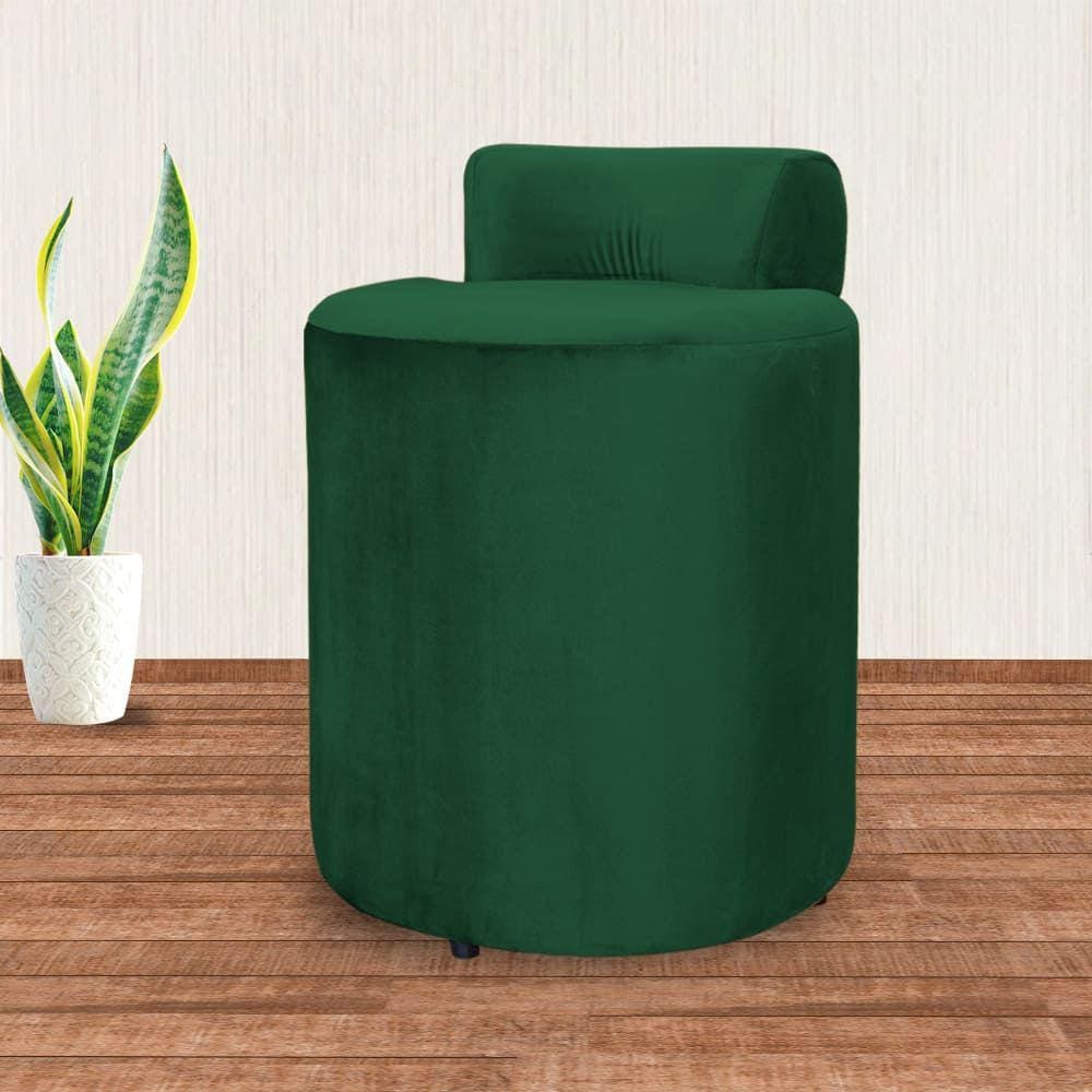 Puff Athena Quarto Veludo Verde - Vallisa Decor